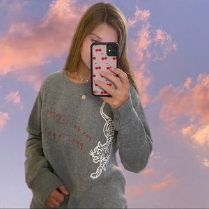 hand painted tiger crewneck sweatshirt